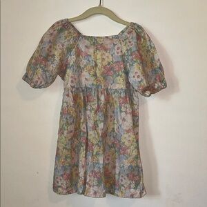 Girls Puff-Sleeve Floral Jillian Harris Dress